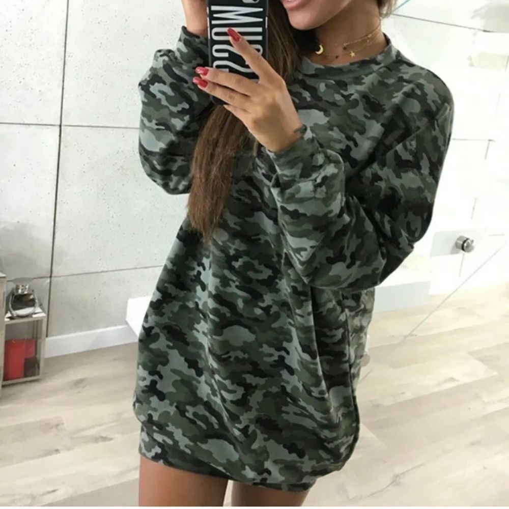 Women's Oversize Sweatshirt Mini Dress Sweater Casual Loose Top Baggy Shirt